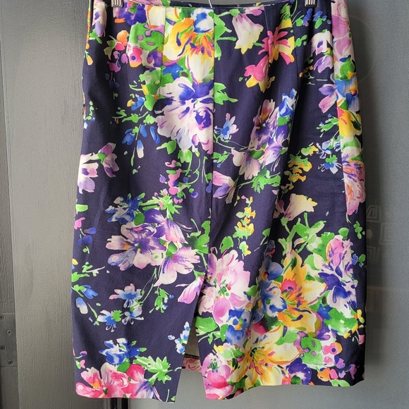 Ralph Lauren Pink and Yellow Knee-Length Pencil Skirt - Picture 3 of 6